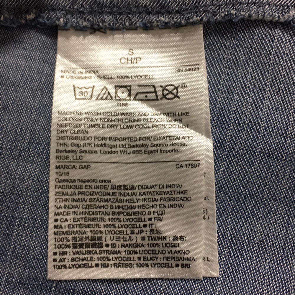 📦GAP Sleeveless Trapeze Shift Denim Dress - Picture 5 of 6